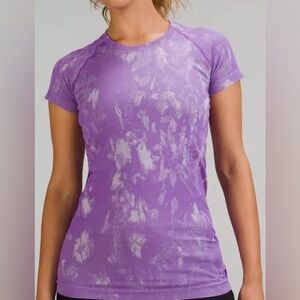 Purple tie dye lululemon short sleeve swiftly tech